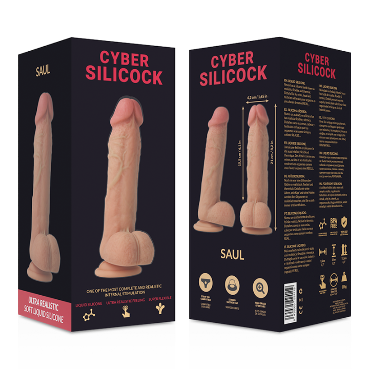 Cyber Silicock - Saul Silicone Liquido Morbido Ultra Realistico 21 cm -o- 4.2 cm