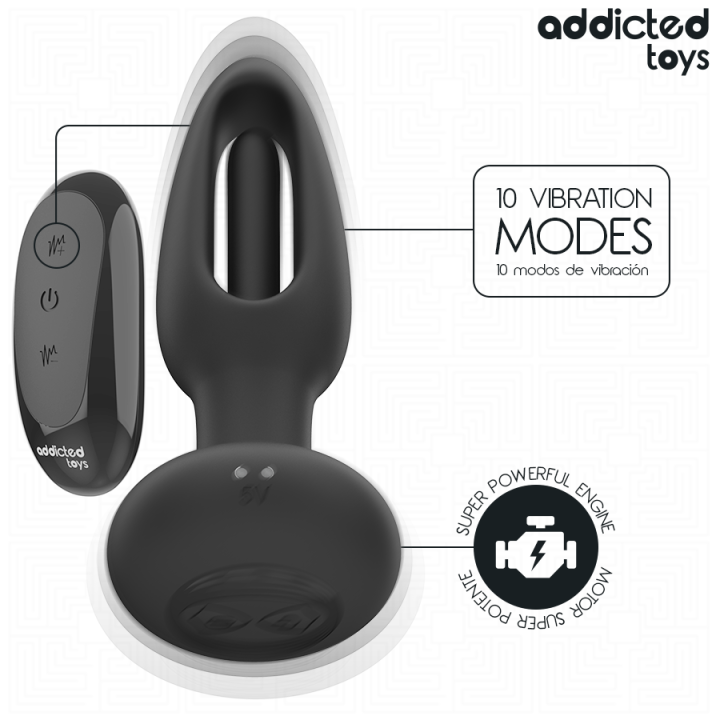 Addicted Toys - Plug Anal Avec Langue Vibrante et Télécommande