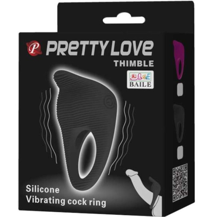 Pretty Love - Thimble Vibrator Ring Black