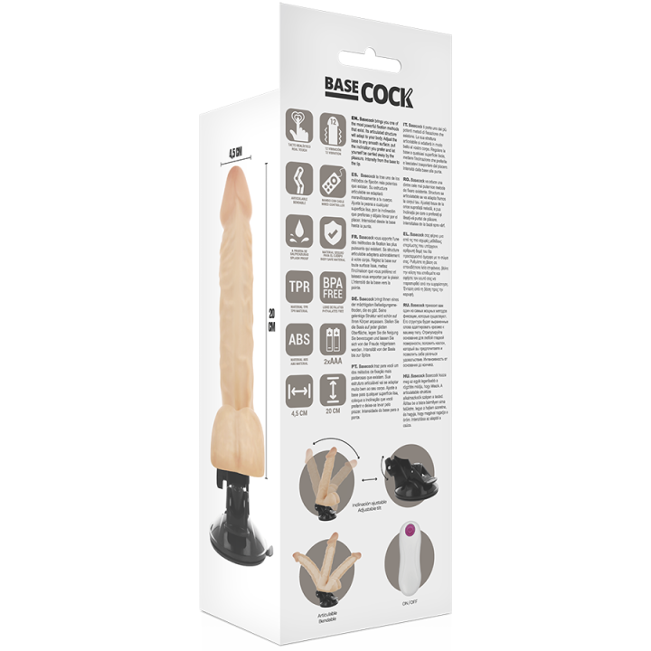 Basecock - Realistic Articulable Remote Control Flesh 20 cm -o- 4.5 cm