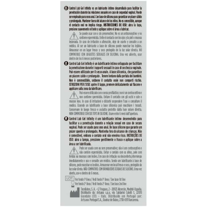 Control - Lubrykant na Bazie Silikonu Infinity 75 ml
