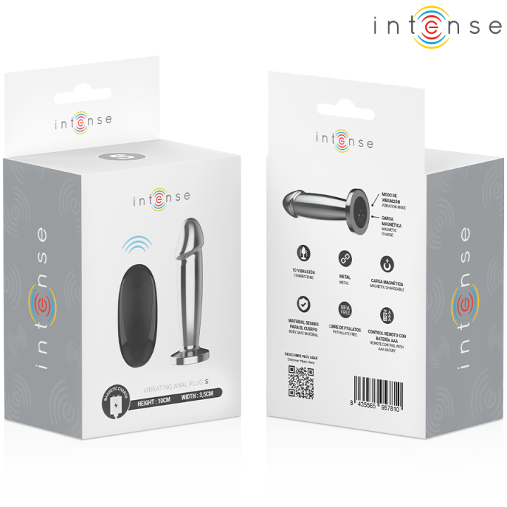 Intense - Anal Plug 10 Vibrations Metal Dildo With Remote Control s