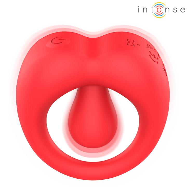 Intense - Russell Anillo Vibrador Con Estimulación de Clítoris Rojo