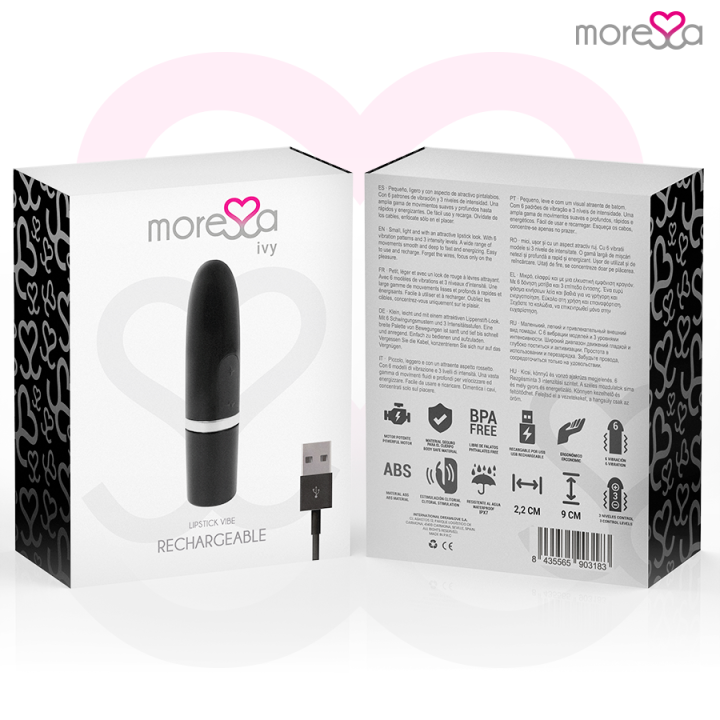 Moressa - Ivy Vibrador Estimulador Viagem Preto
