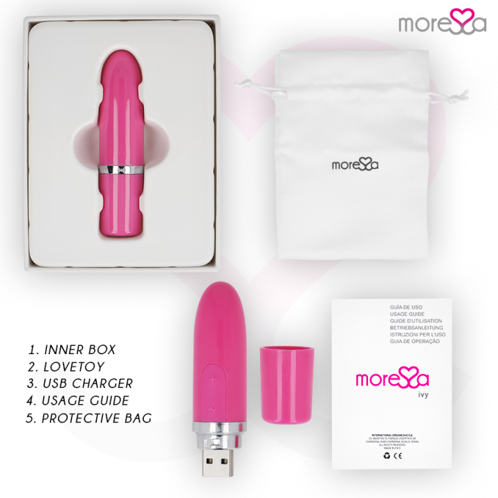 Moressa - Ivy Masajeador Simulador Labial de Viaje Rosa