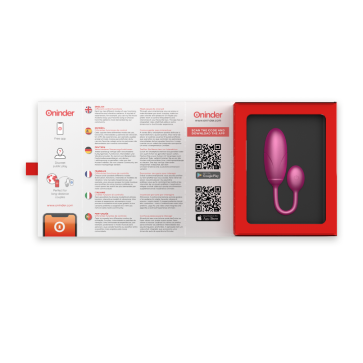 Oninder - Denver Vibrationsei Rosa 7 x 2,7 cm Kostenlose App