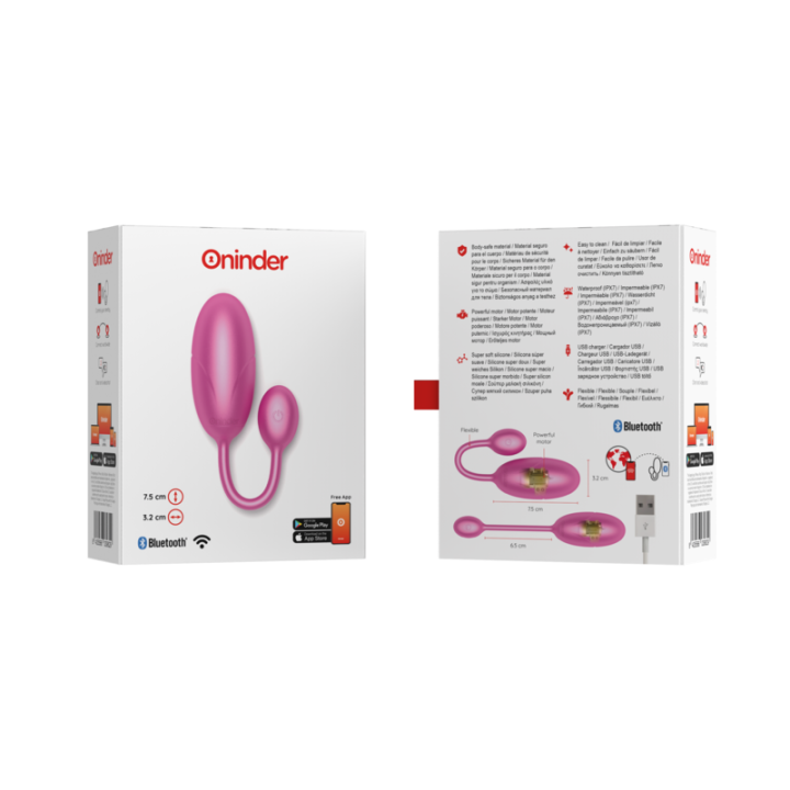 Oninder - Tokyo Vibrating Egg Pink 7.5 x 3.2 cm Free App