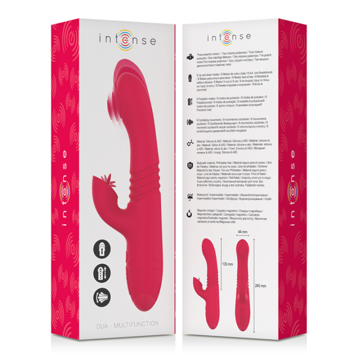 Intense - Vibratore Multifunzione Ricaricabile up & Down Dua Con Lingua Rossa