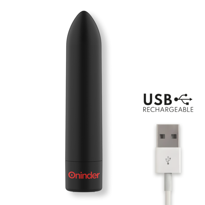 Oninder - Berlin Bullet Vibrator Schwarz 9 Modi 8,5 x 2 cm - Kostenlose App