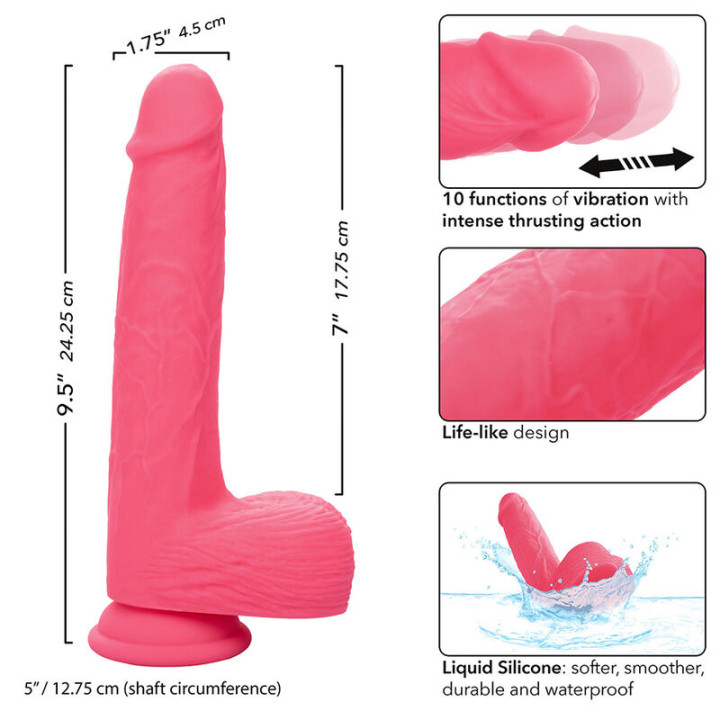 Calexotics - Studs Vibratore Realistico 10 Vibrazioni Rosa