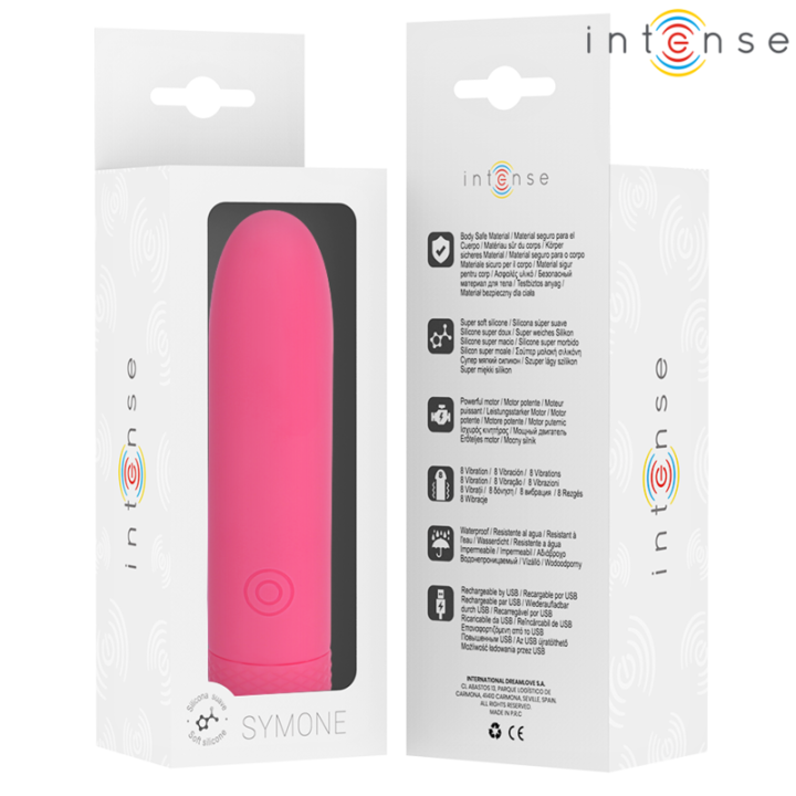 Intense - Symone Usb Wibracyjna Kula 8 Wibracji Różowa 10 x 2,2 cm