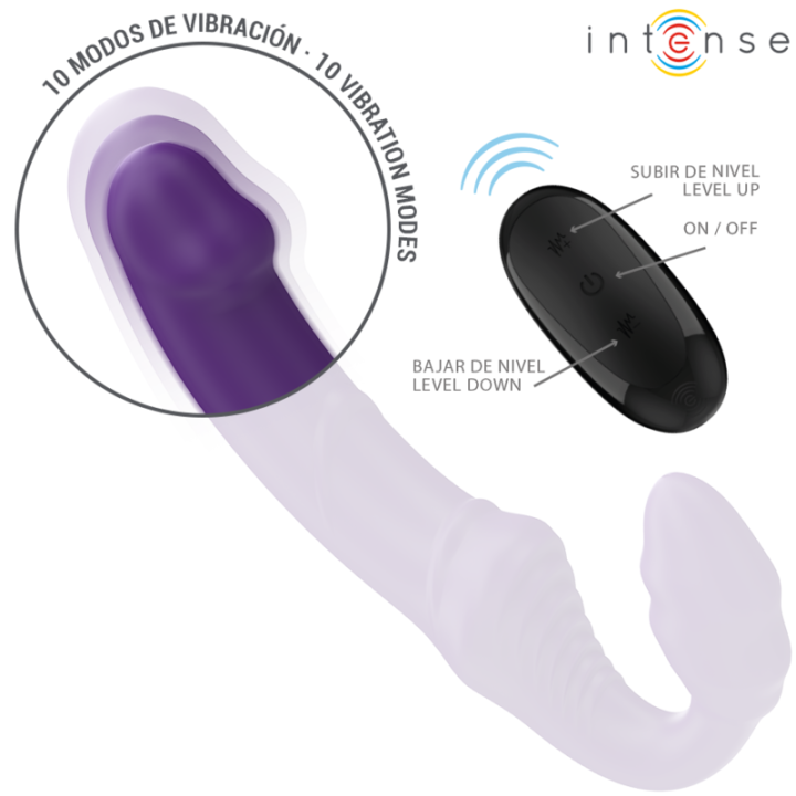 Intense - Jill Doppio Vibratore 20 cm Viola Telecomando