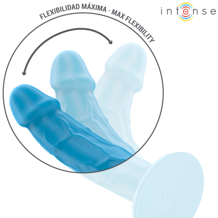 Intense - Phoebe Realistic Vibrator 10 Vibrations Blue Remote Control