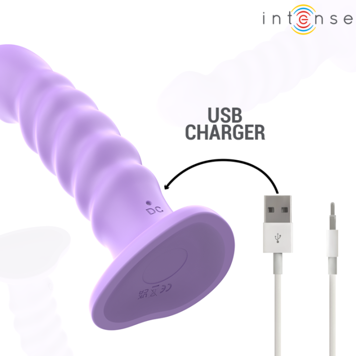 Intense - Brenda Vibratore Taglia m Design a Spirale 10 Vibrazioni Telecomando Viola