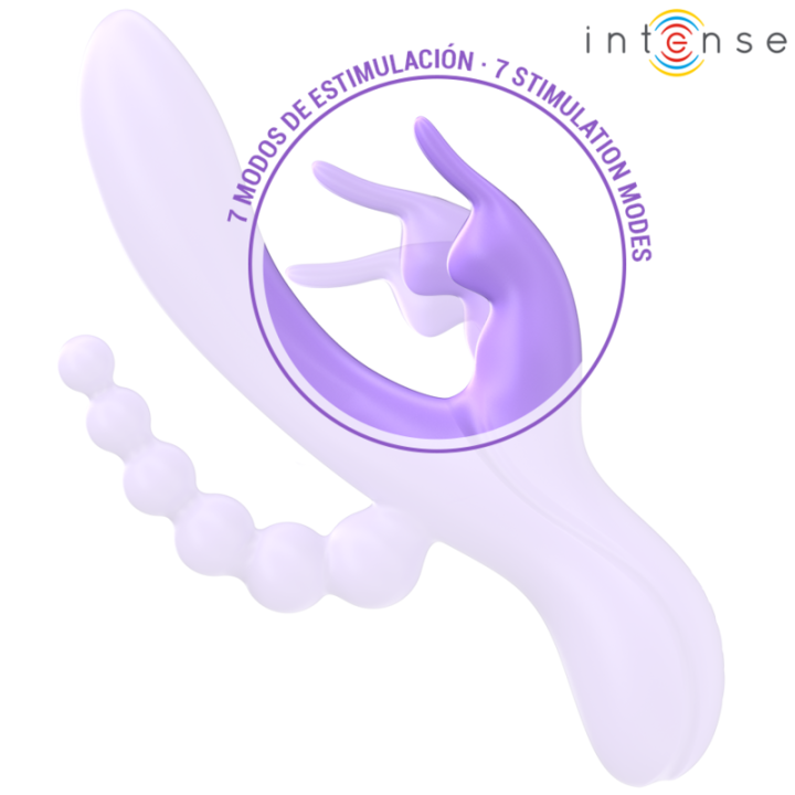 Intense - Miko Triple Vibrateur Lapin & Stimulateur & Anal 7 Vibrations Violet