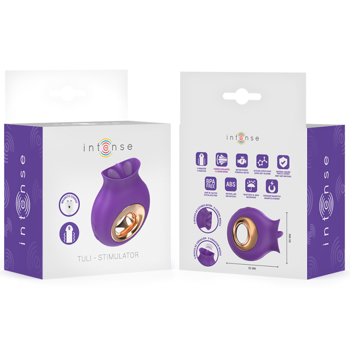Intense - Tuli Clitoris Stimulator 9 Vibrations & 9 Oscillations Purple