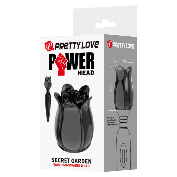 Pretty Love - Secret Garden Cabezal Masajeador Negro