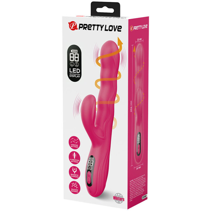 Pretty Love - Winters Multifunction Rabbit Vibrator With Led Display Pink
