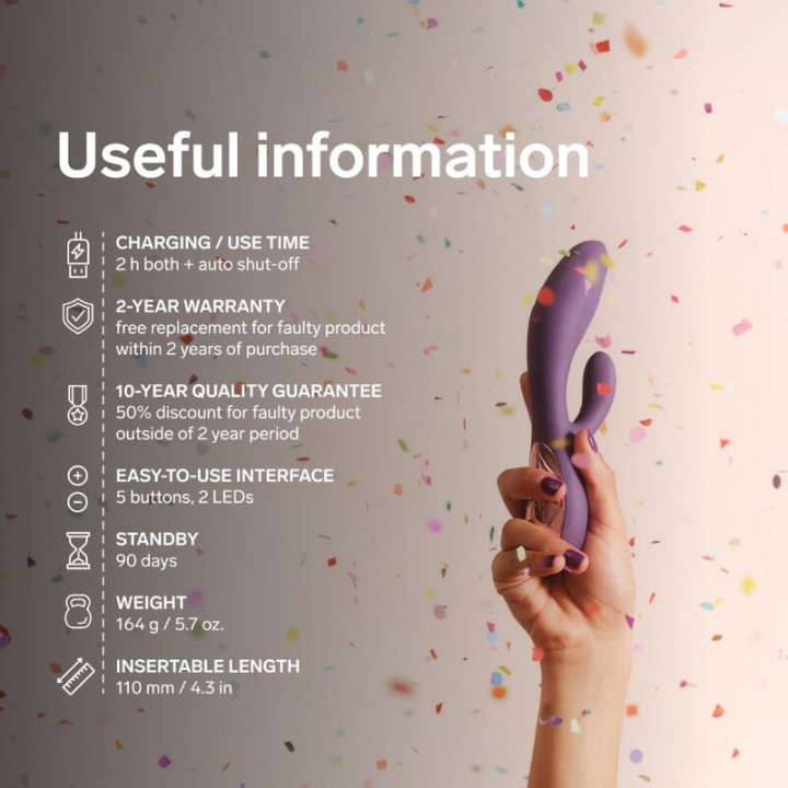Lelo - Ina Thrust Rabbit Thrusting Vibrator Fioletowy