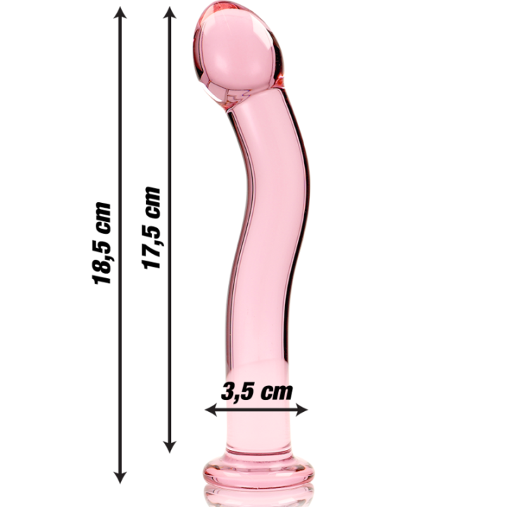 Nebula Series by Ibiza - Modelo 18 Dildo Cristal Rosa 18.5 cm -o- 3.5 cm