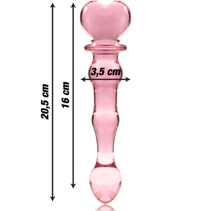 Nebula Series by Ibiza - Modelo 21 Dildo Cristal Rosa 20.5 cm -o- 3.5 cm