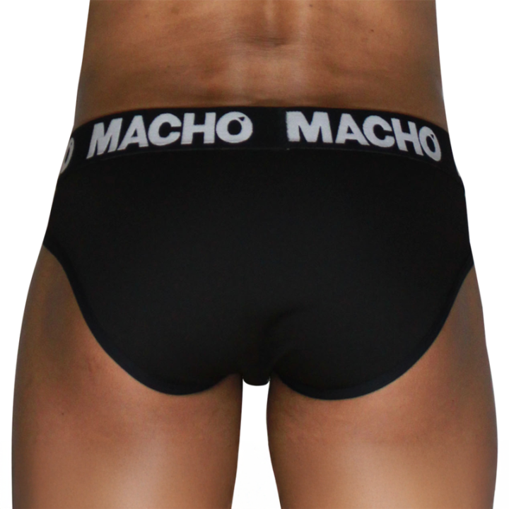 Macho - Mch007 Slip Clásico Negro + Negro m