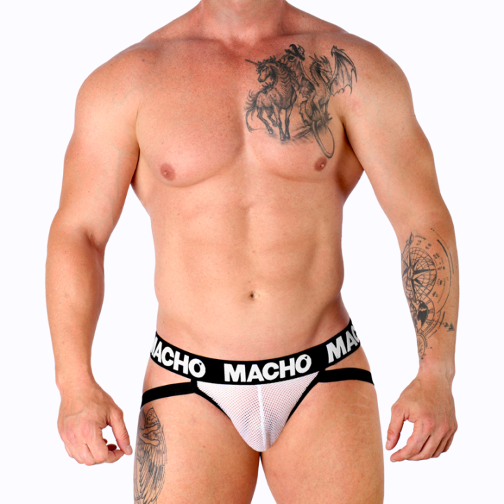 Macho - Mx26x1 Jock Grid Bialy xl