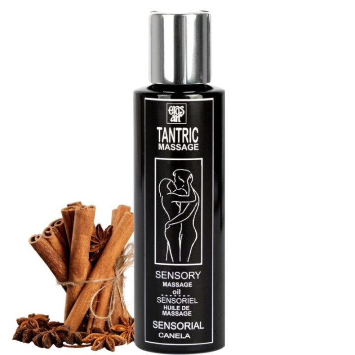 Eros-Art - Huile de Massage Tantrique Naturelle et Cannelle Aphrodisiaque 100 ml