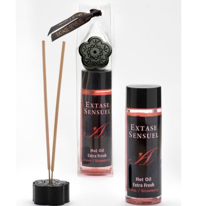 Extase Sensual - Óleo de Massagem Com Efeito Morango Extra Fresco 100 ml