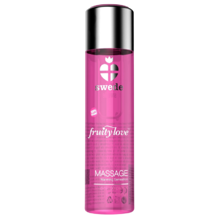 Swede - Fruity Love Effet Réchauffant Huile de Massage Framboise Rose et Rhubarbe 120 ml
