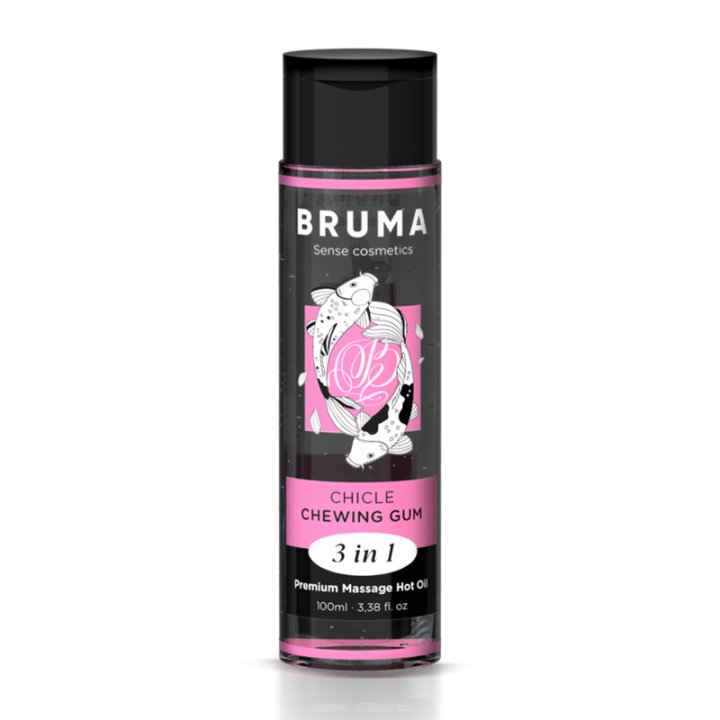 Bruma - Huile de Massage Premium Effet Chaleur Saveur Gomme 3 en 1 - 100 ml