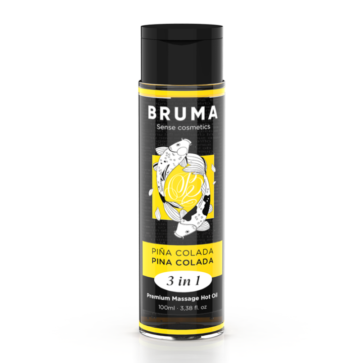 Bruma - Óleo de Massagem Premium Efeito Calor Sabor Pina Colada 3 em 1 - 100 ml