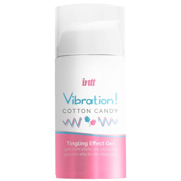 Intt - Silny Stymulujacy Intymalny Wibrator w Plynie Wata Cukierowa Zel 15 ml