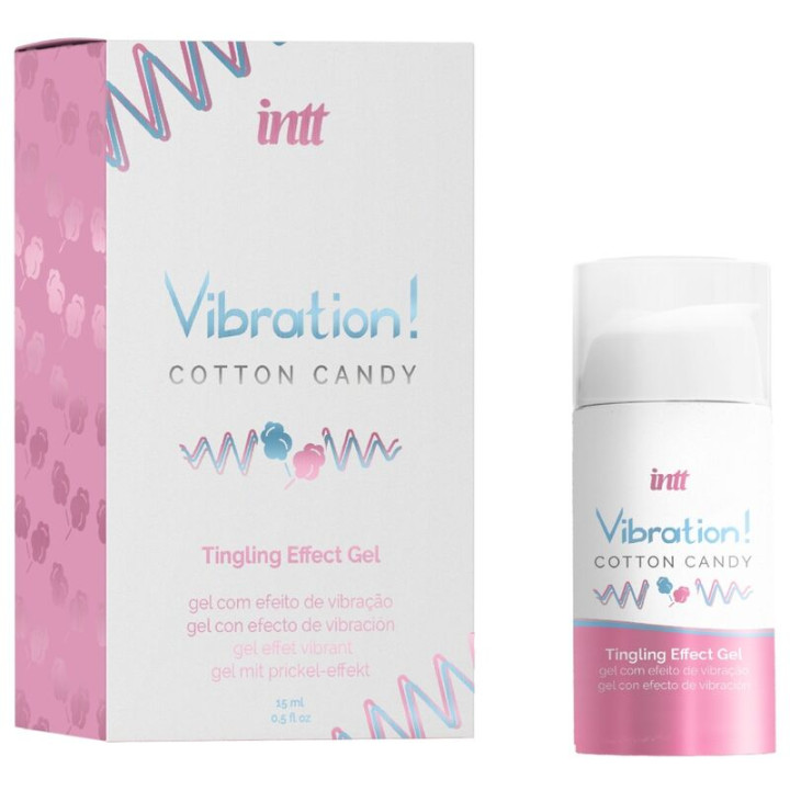 Intt - Silny Stymulujacy Intymalny Wibrator w Plynie Wata Cukierowa Zel 15 ml