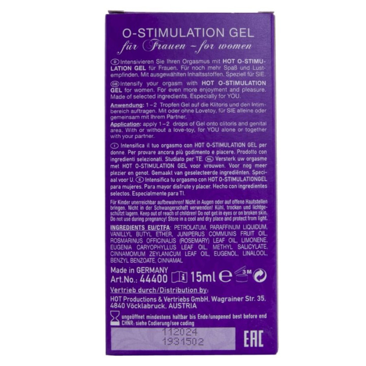 Hot - Gel o-Stimolante Per Donna 15 ml