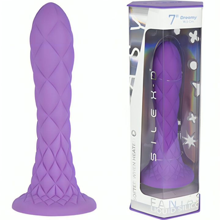 Silexd - Dreamy Dildo Fantasy Płynny Silikon Termoreaktywny Fioletowy 18,5 cm