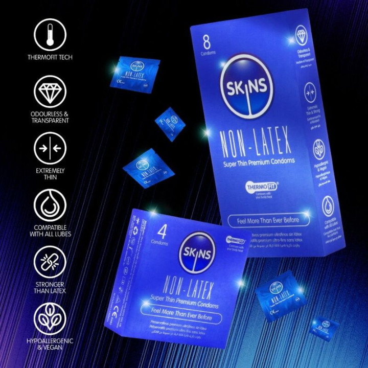 Skins - Préservatifs Sans Latex, Paquet de 8