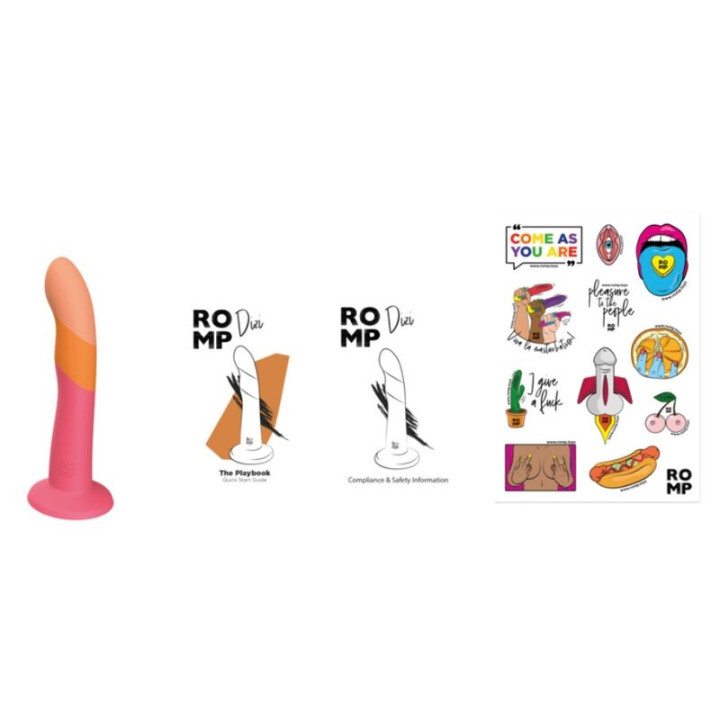Romp - Dizi Dildo in Silicone Con Ventosa Tricolore 18 cm