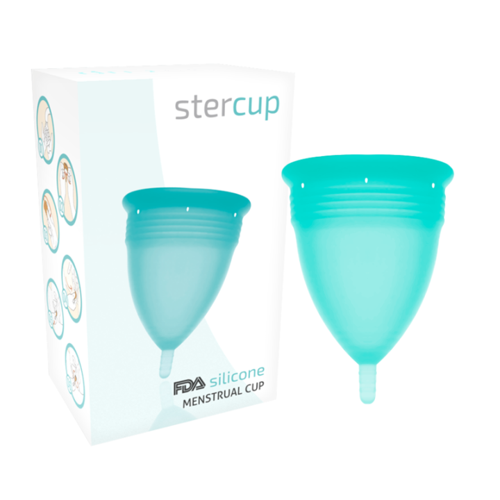 Stercup - Coppa Mestruale in Silicone Fda Acquamarina - Taglia l