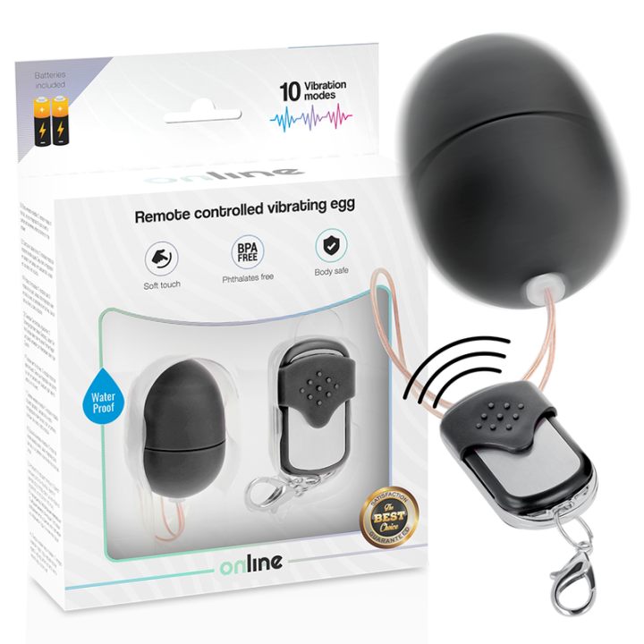 Online - Ovo Vibrante Com Controle Remoto s Preto