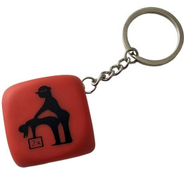 Diablo Picante - Portachiavi Dado Rosso Con Pose