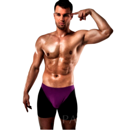 Passion - Boxer 009 Lingerie Erotique Lilas/Noir s/m