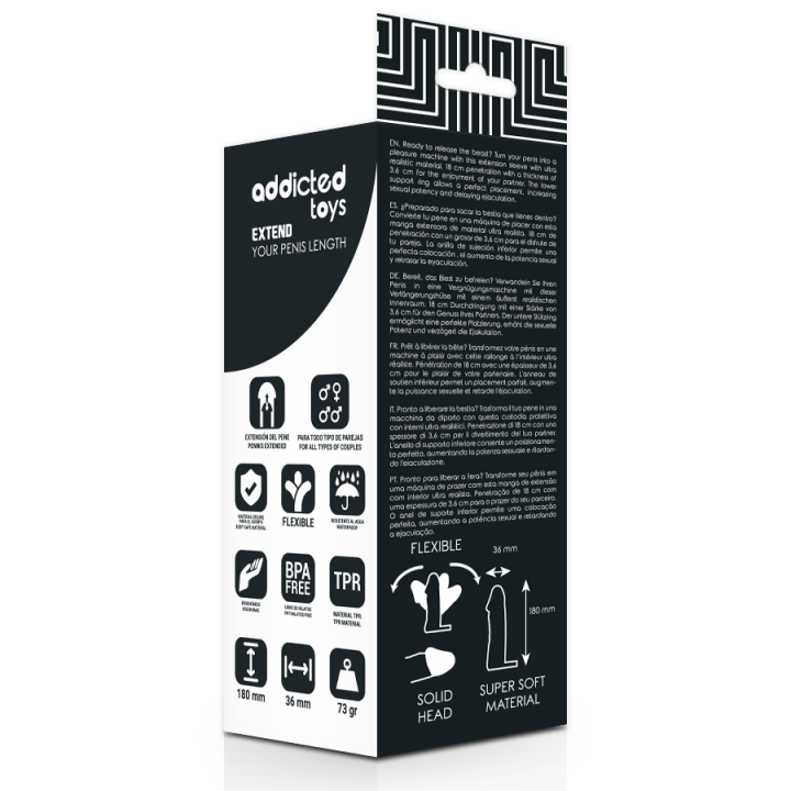 Addicted Toys - Nakladka na Penisa 18 cm