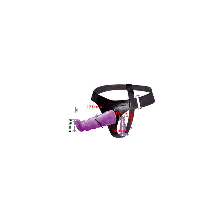 Baile - Arnês Anal e Vaginal Fêmea Lilac Gpoint 17 cm