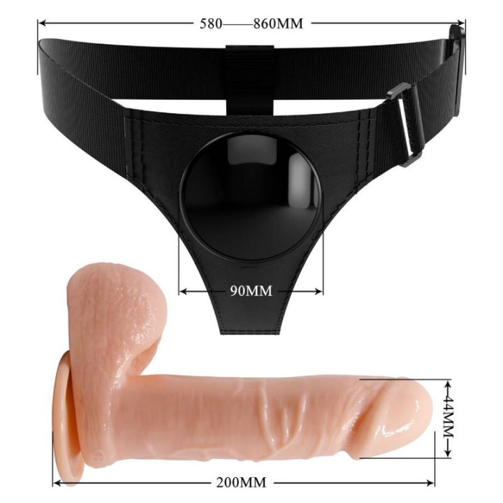 Pretty Love - Arnês Cuecas Arnês Universal Com Dildo Tom 20 cm Natural