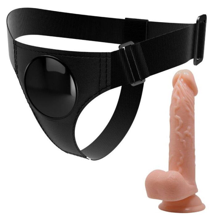 Pretty Love - Harness Briefs Universal Harness With Dildo Kevin 19 cm Natural