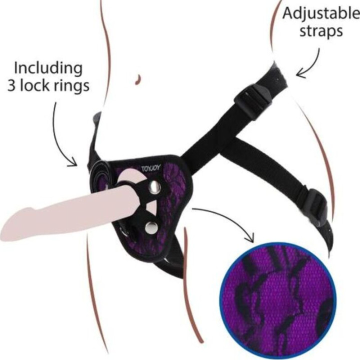 Get Real - Strap-on-Spitzengeschirr Lila