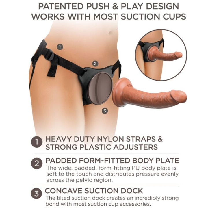 King Cock - Elite Comoda Imbracatura Regolabile Con Dildo 17.8 cm