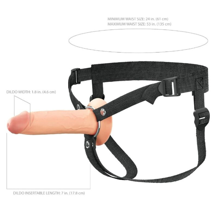 Fantasy x-Tensions Elite - Strap-on de Silicone Oco de 20,3 cm