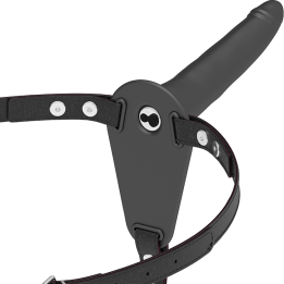 Fetish Submissive Harness - Vibrateur Silicone Noir 15 cm
